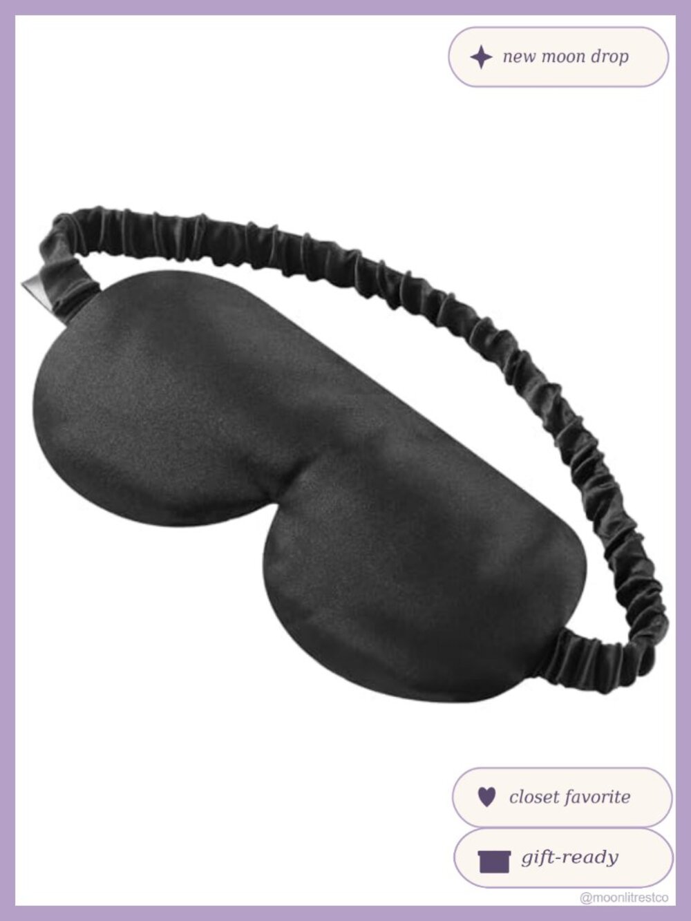 Silk Sleep Mask with Silk-Covered Headband & Scrunchy Band Over Ears